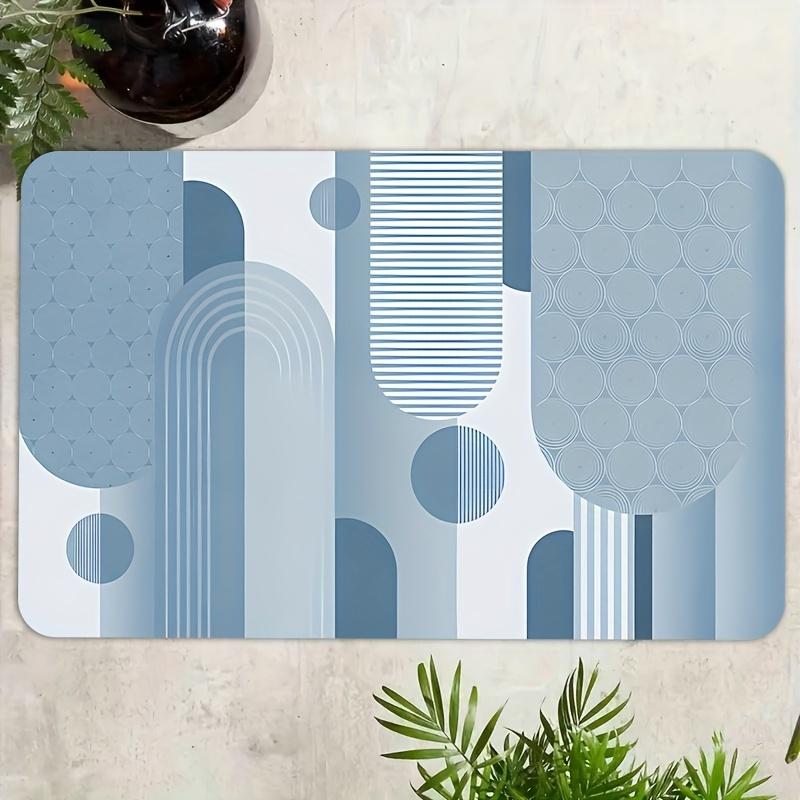 

Light blue geometric theme Flannel-printed floor mats are slip-resistant Suitable for living room bedroom terrace garden carpets 60x90cm