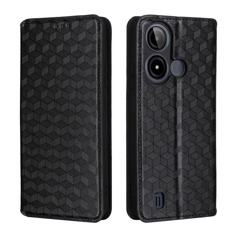 BLU C9 Leather Phone Case: Magnetic Flip Cover with Card Slot & 3D Texture for Enhanced Protection
