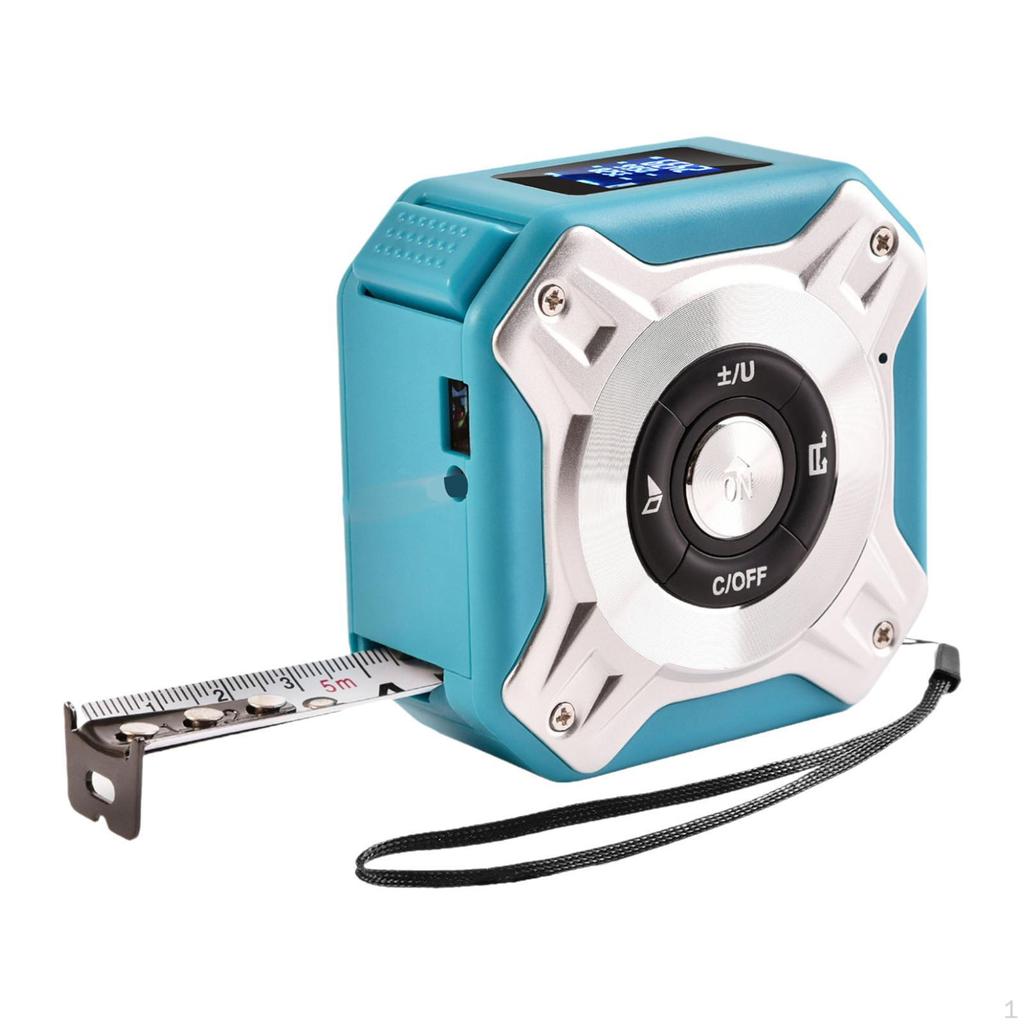 2 in 1 Light Tape Measure 131ft Diatance Meter & 16ft Manual Measuring Black and