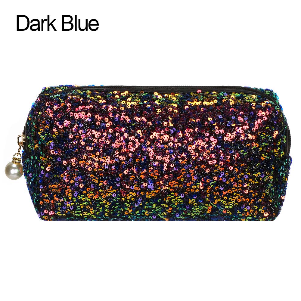 Fashion Glitter Mermaid Sequin Makeup Bag High-capacity Reversible Double Color Cosmetic Bag Lazy Makeup Zipper Pouch Handbags