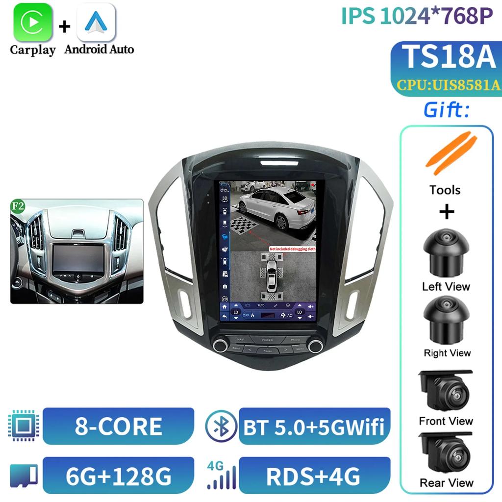 9.7inch Android 14 For Chevrolet Cruze 2013-2016 Radio Stereo Multimedia GPS Navigation Multimedia Car Android Carplay Screen GP