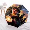 1pc Hogwarts School of Witchcraft and Wizardry Magic Automatic Folding Umbrella - Compact 8-Rib Design, Durable Plastic & Iron1324L