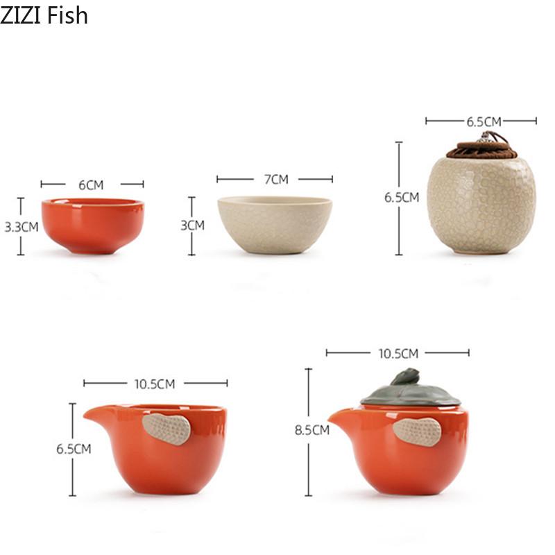 Zestaw do herbaty podróżnej na świeżym powietrzu Kreatywny przenośny ceramiczny zestaw do herbaty Kung Fu Czajnik biurowy Chińskie akcesoria do ceremonii herbacianej Prezenty dla przyjaciół