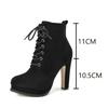 Fashion High Heel Sexy Spring Autumn British Style Lace Up Waterproof Platform Women Party Wedding Pumps Single Shoes Boots Women