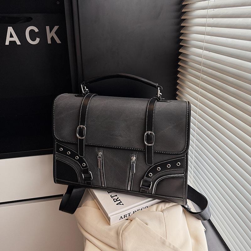 Retro Tote Bag Commuter Luxury Handbag Women's Bag 2025 New Contrast Briefcase Backpack