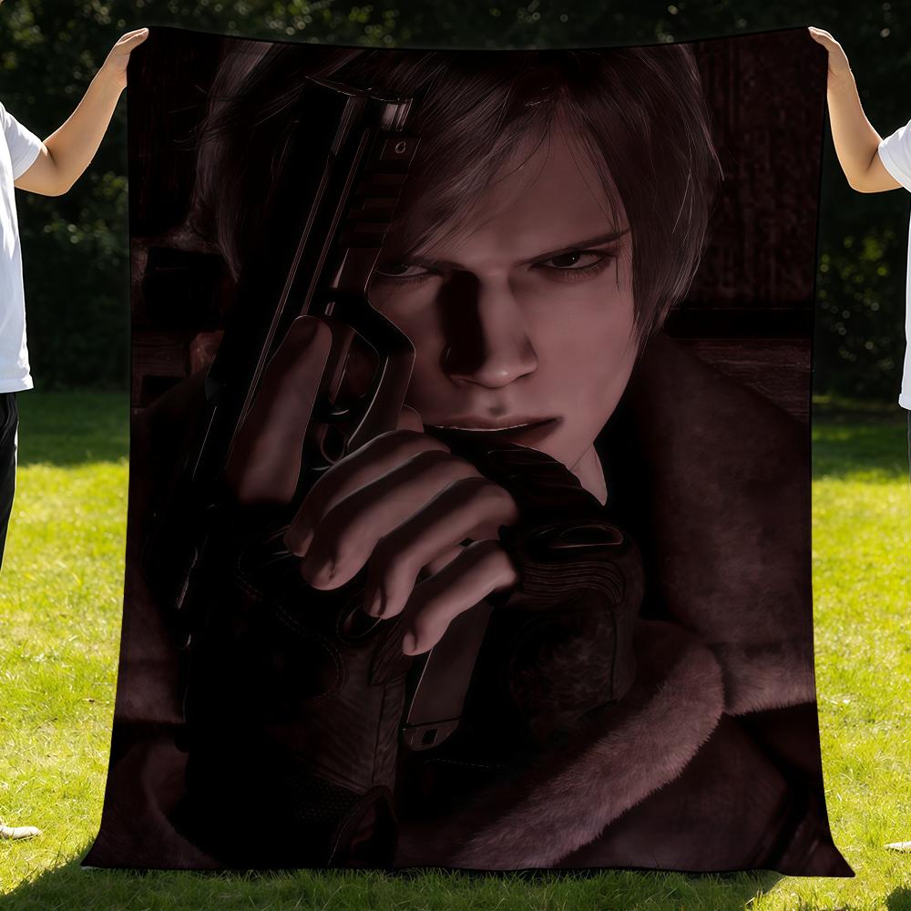 Leon Scott Kennedy R-ResidentS-ES Blanket Throw Super Cosy Plush Living Room Sofa Couch Childish Birthday Gifts