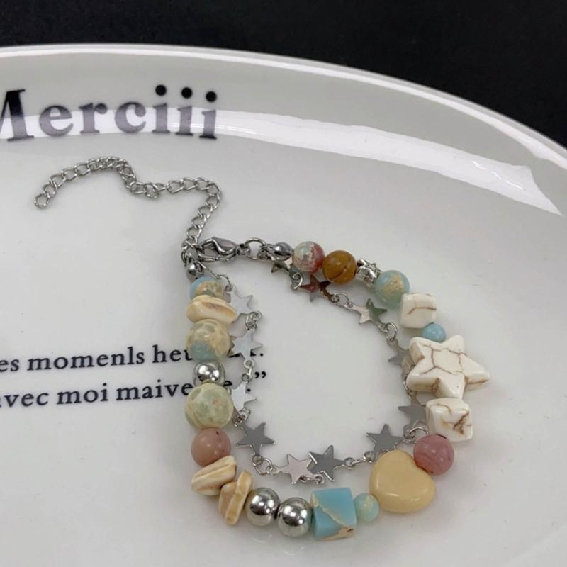 Y2K Star Beaded Bracelets Bangle Harajuku 2023 Fashion Jewelry Gift for Women