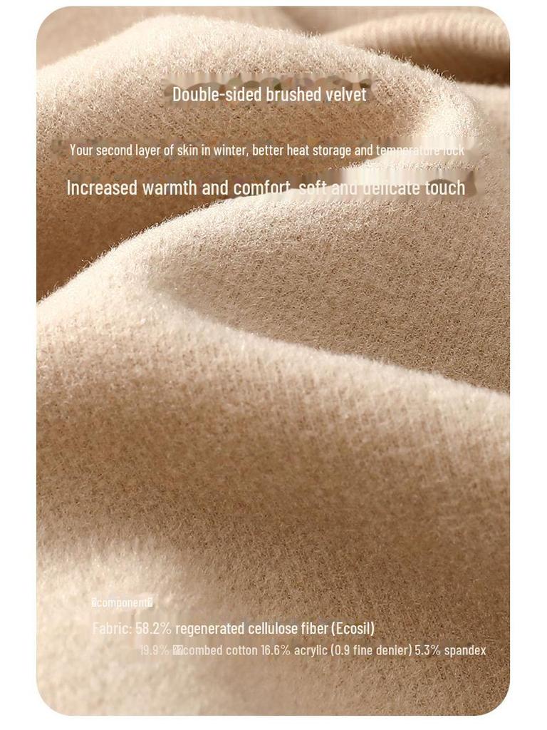 Women's Thermal Underwear Set: Mid-Neck German Fleece for Middle-Aged & Elderly