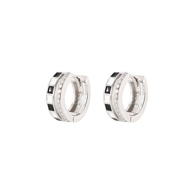 

Корейские модные ювелирные изделия Цирконий шахматные серьги-кольца для женщин 925 пробы женские серьги Boucle Oreille Femme свадебный подарок