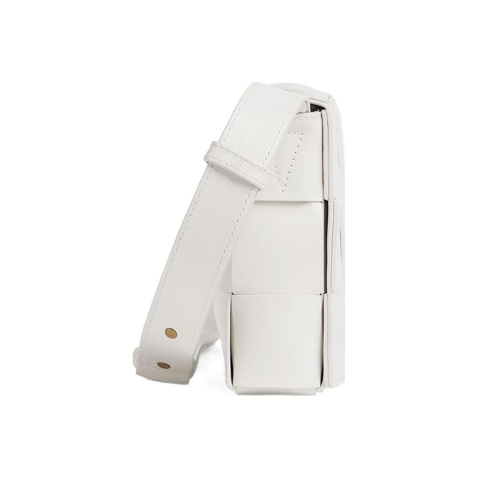 Bottega Veneta Cassette Pillow Bag Fashion Solid Color Minimalist 15 Grid Woven Check Lambskin Shoulder Crossbody Bag Women bags White 578004VMAY19005