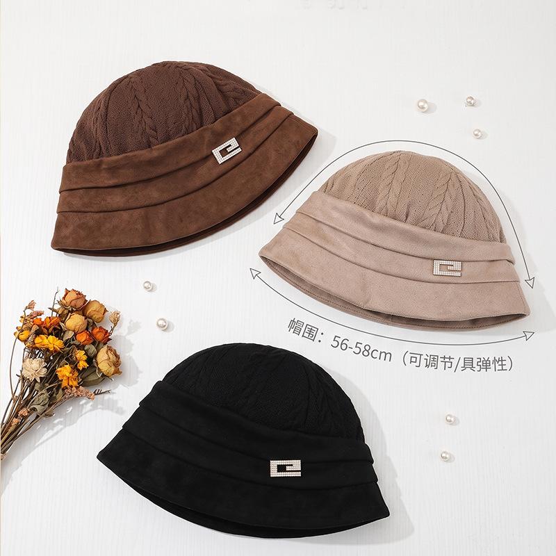 Korean Classic Simple Commuter Hat Feminine Gentle Temperament Wide-brimmed Basin Hat Autumn and Winter New Plain Versatile Bucket Hat