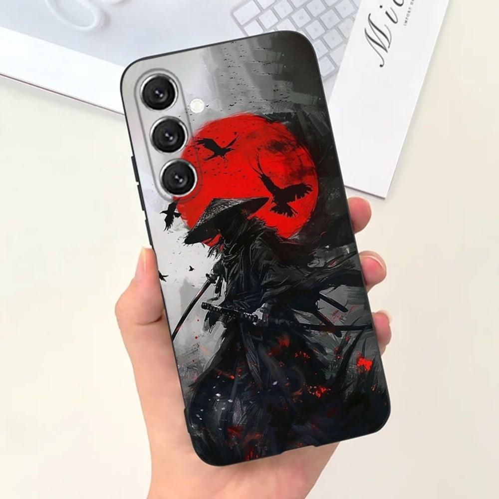 Japanese Bushido Samurai Phone Case For Samsung S25,S24,S21,S22,S23,S30,Ultra,S20,Plus,Fe,Lite,Note,10,9,5G Black Cover