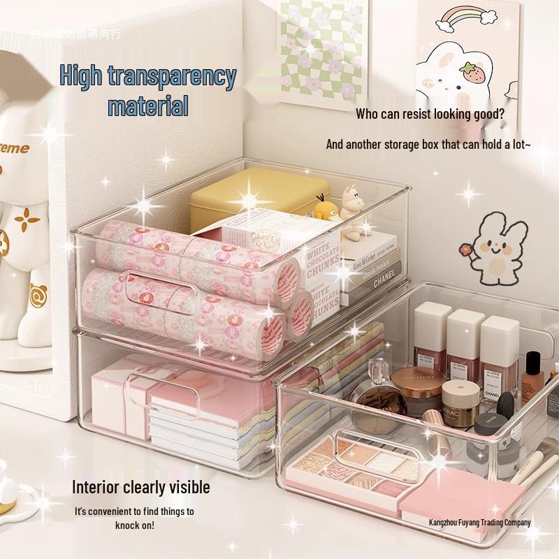 Acryl Transparenter Schreibtisch-Organizer: Rechteckige Aufbewahrungsbox für Schreibwaren und Bücher