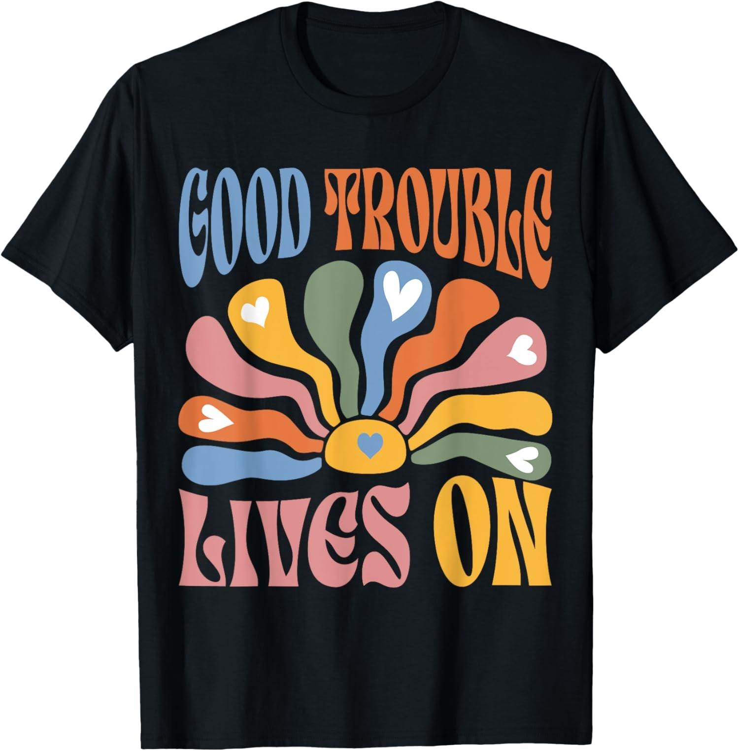 Necessary Trouble Lives On Protest Message Unisex T-Shirt S разноцветный