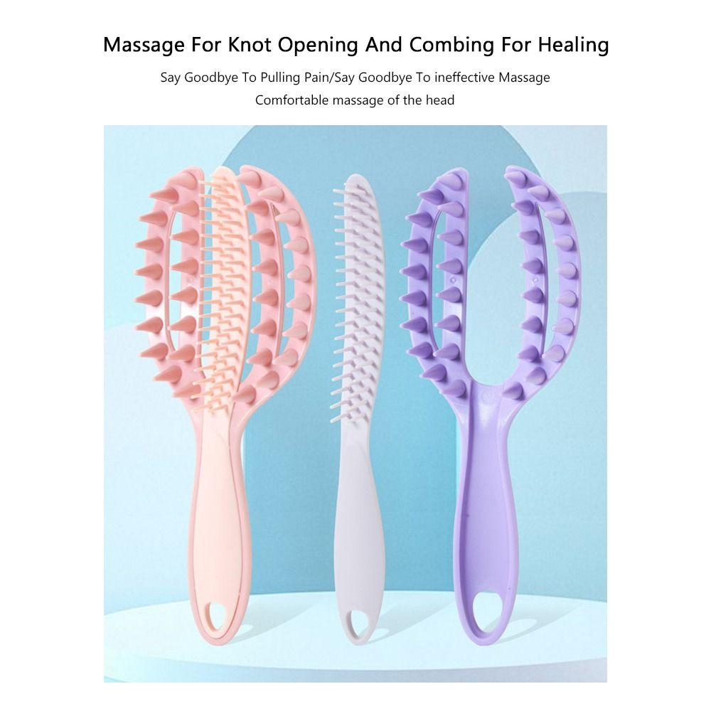 Plastic Massage Comb 2 in  1 Openwork Comb High Quality Hair Straightening Comb  Wash Hair