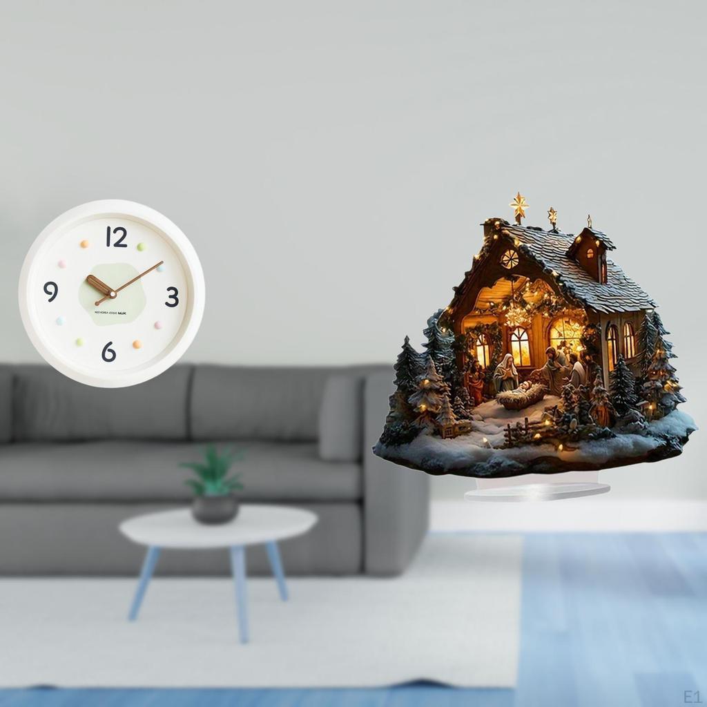 Modern Wall Clock Acrylic Ornament Decorative Round No Ticking Quiet Large Numerals Standing