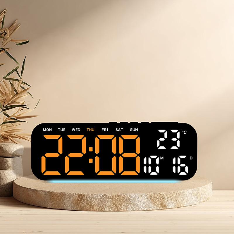 Home Decoration Electronic Clock Multifunctional Hotel Table Clock Atmosphere Light Alarm Clock RGB Color Changing Night Light Table Clock
