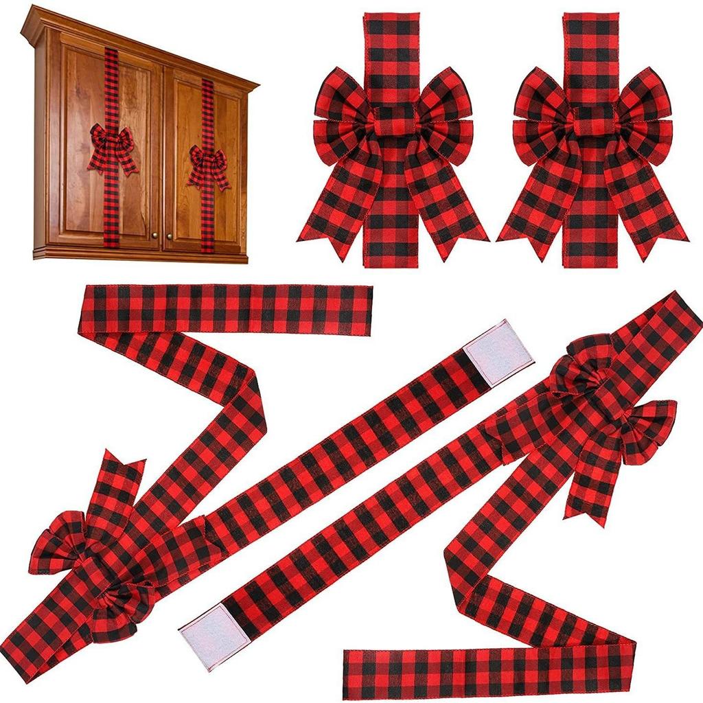 Large Christmas Cabinet Ribbon Bows for Home DIY Craft Cabinet Door Wrapping Gifts Christmas Wedding Party Decorations Supplies