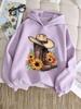 Vintage Western Cowboy Boots Hat Sunflower Art Print Kids Hoodie Loose Oversized Pullover Boys Girls Streetwear Sweatshirt