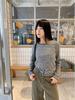 Yuyi 2025 Autumn/Winter Women's Striped Long Sleeve Button Design Round Neck T-shirt (c2036)