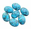 Oval Flat Back Copper Turquoise Cabochons for Jewelry Making - Blue Turquoise Gemstones