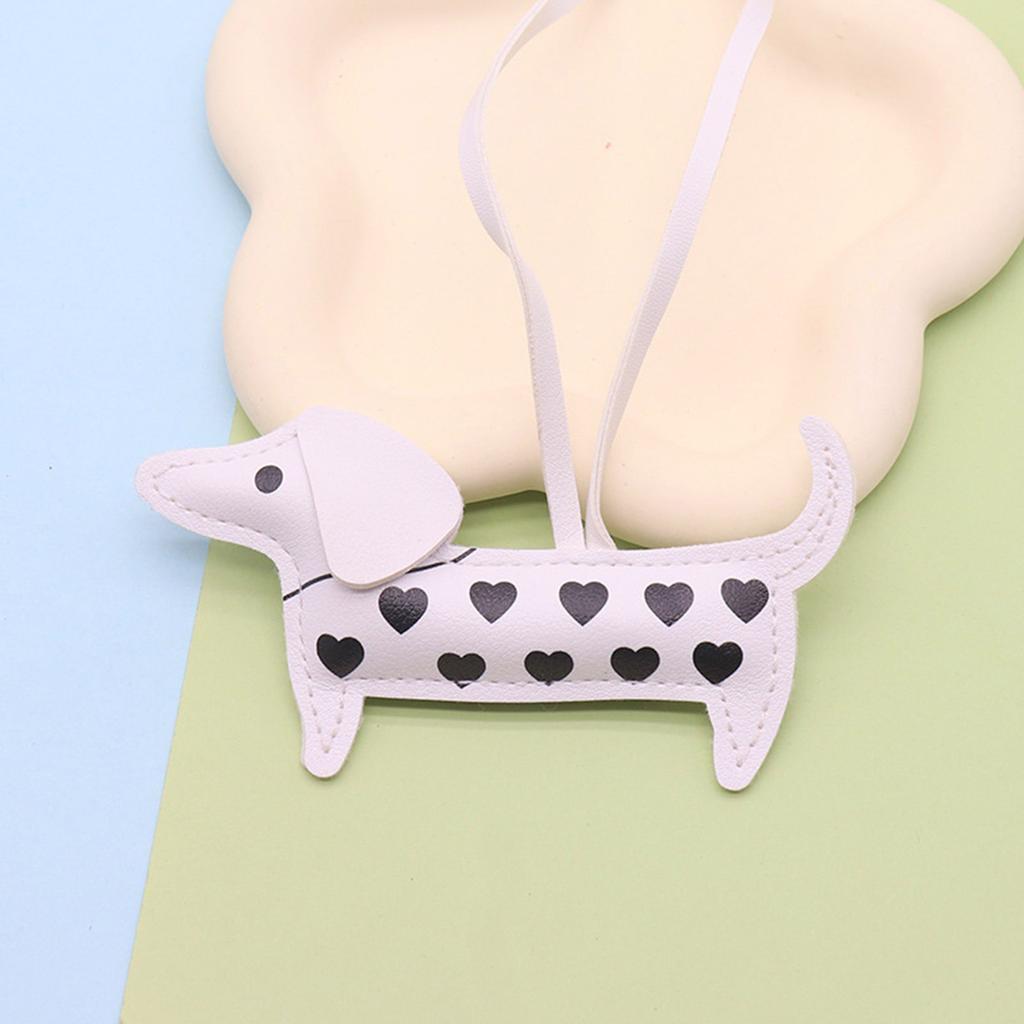 Porte-clés Teckel en Cuir PU Élégant Charm Animal à la Mode Pour Femmes Filles Accessoires de Sac à Main Tendance