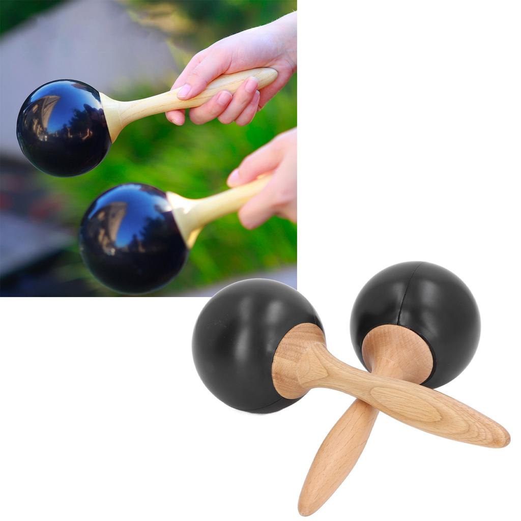 2PCS Sand Hammer Erwachsene Maracas Shaker Holzgriff Hand Percussion Instrument Spielzeug für Party Konzert