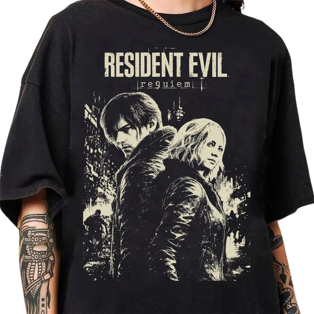 2026 Nové tričko Resident Evil Pánské a dámské Bavlna Letní oblečení Gotická móda Y2K Krátký rukáv Streetwear Unisex