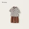 Boys Short Sleeve T Shirt And Shorts Set With Cotton Material For Summer Play