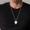 Vnox Kostenlose personalisierte Namens-Gitarrenplektren-Halsketten für Männer Frauen, Benutzerdefinierter Gitarrenplektrum-Anhänger mit Kastenkette, Geschenk für Musikliebhaber