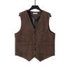 Men's Retro British Plus Size Multi-Pocket Corduroy Herringbone Vest