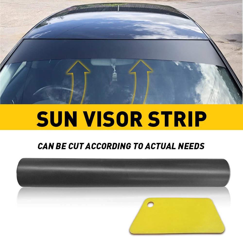 

1Pcs 60*10Inch Red Car Windshield Sun Visor Vinyl Decal Strip Film Banner Blank Sticker White Black Sunstrip Sticker Accessories