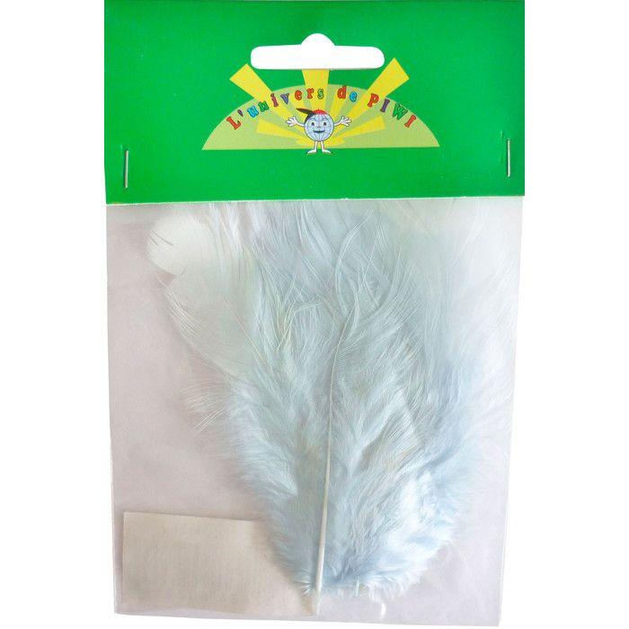SACHET 20 PLUMES DE COQ Ht.70 - BLEU