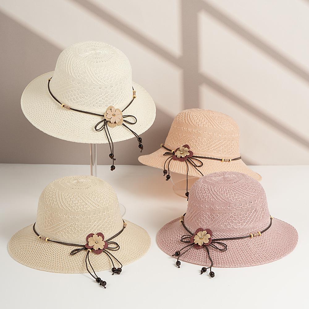 Ladies Straw Hat Summer Sunscreen Hat Sun Hat Holiday Gift Mom Hat Spot Straight Hair Sun Hat Women