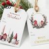 Cardboard Hanging Tags 48 Pcs Christmas Gift with String, Seasonal Labels, Holiday Pattern Paper for Presents Xmas Party Present Decoration,