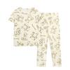 Soft and girlish Teddy Bear cartoon pajamas for women, summer thin cotton short-sleeve set, loose long pants, loungewear suitable for outerwear