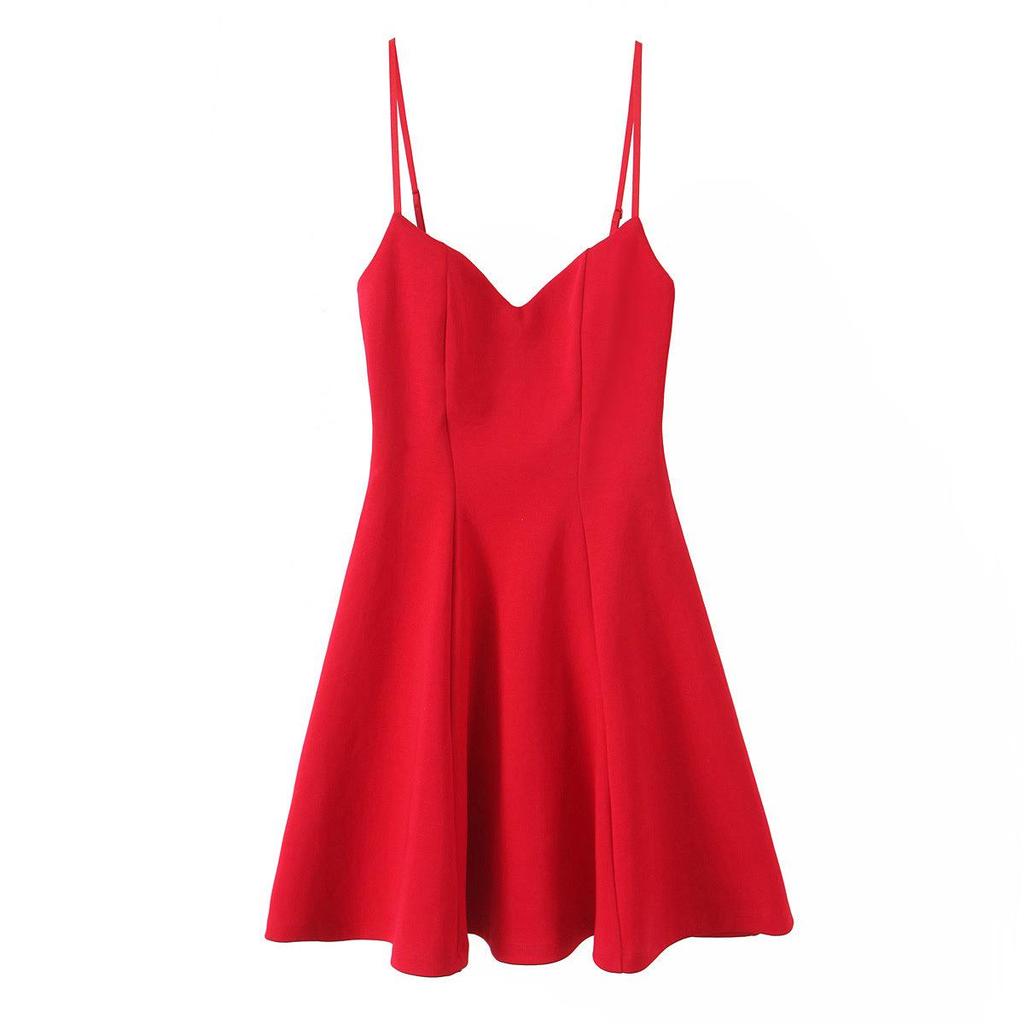 2025 Spring Women's European & American Sweetheart Neck Mini Dress