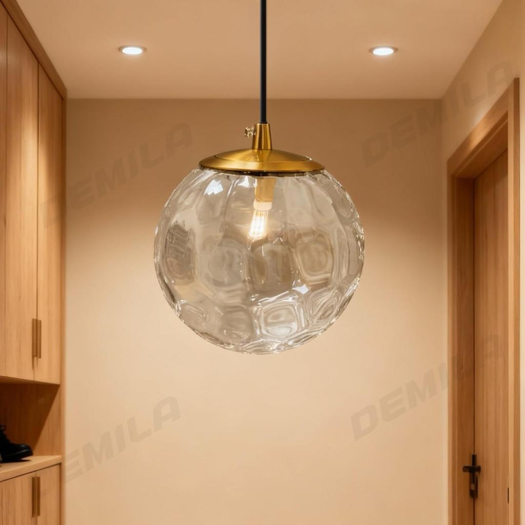 DEMILA Pendant Light, Water Surface, Sparkling, Nordic Style, Glass, Stylish, Ceiling Mount, Lighting, Kitchen, Toilet, Stairs, Modern, Cute,