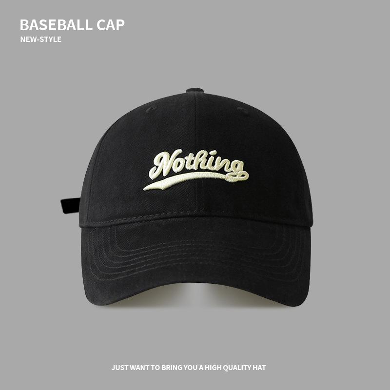 Soft top baseball hat men's big head circumference shows a small face three-dimensional embroidery pure cotton cap outdoor versatile sun hat women