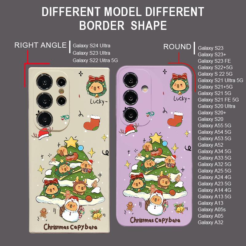 Christmas Tree Pattern Case For Samsung Galaxy S25 S24 Ultra S23 S22 Plus S21 FE A15 A16 A17 A26 A35 A36 A54 A55 A56 5G Lanyard Case Cover Funda