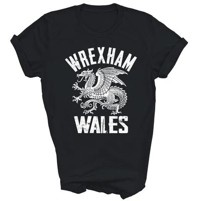 Wrexham Wales Vintage Liebe Drache Walisisch Unisex Shirt Geschenk