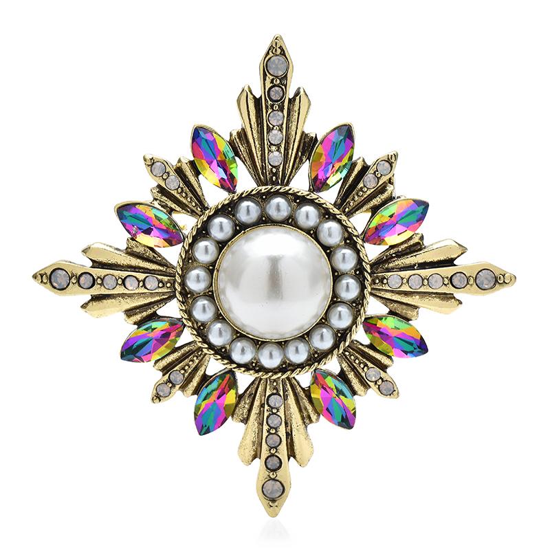 

Винтажные броши-цветы с жемчугом для женщин со стразами в дворцовом стиле для вечеринки в офисе