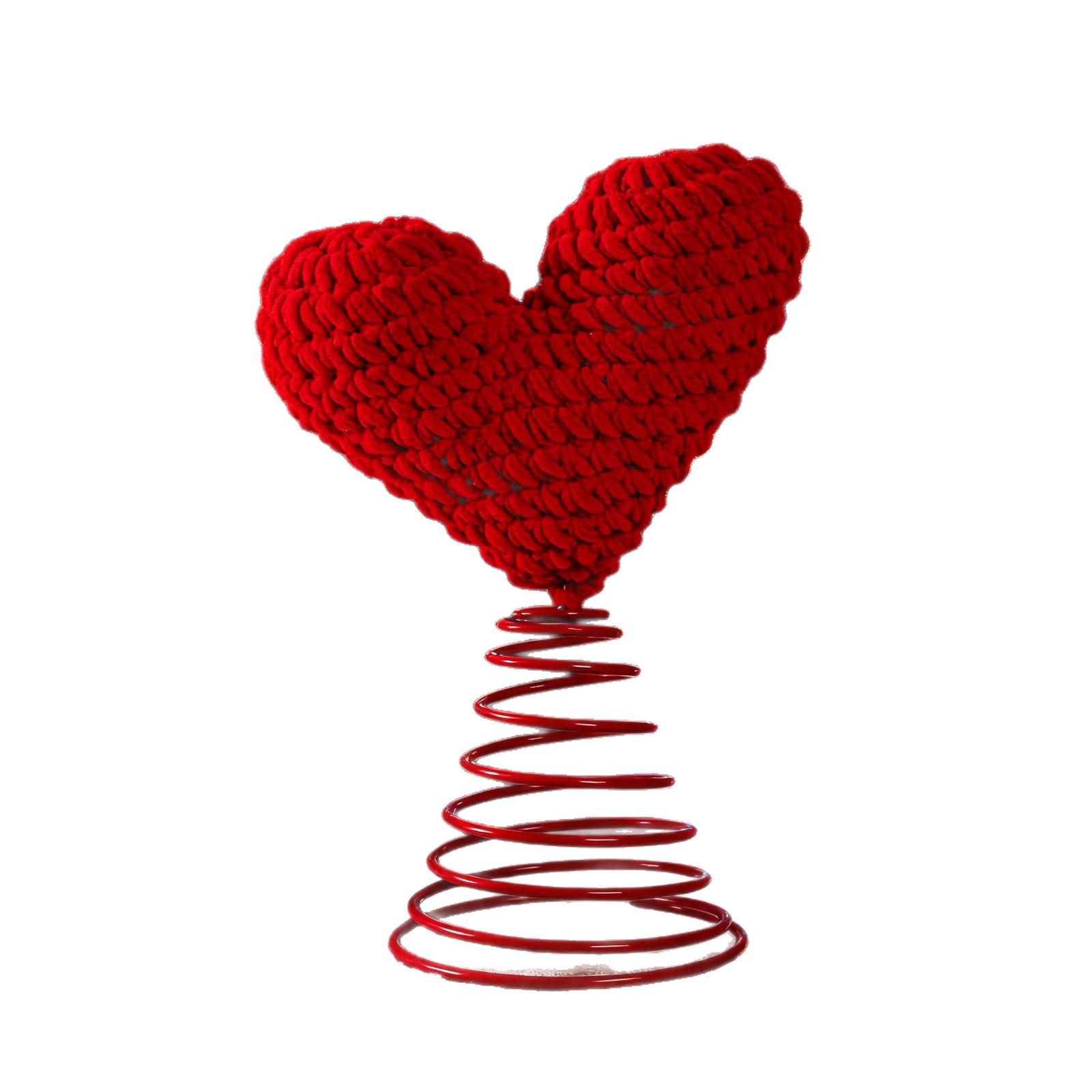 

Рождественские красные любовные вязаные украшения поделки настольная рождественская елка праздничные украшения One Size