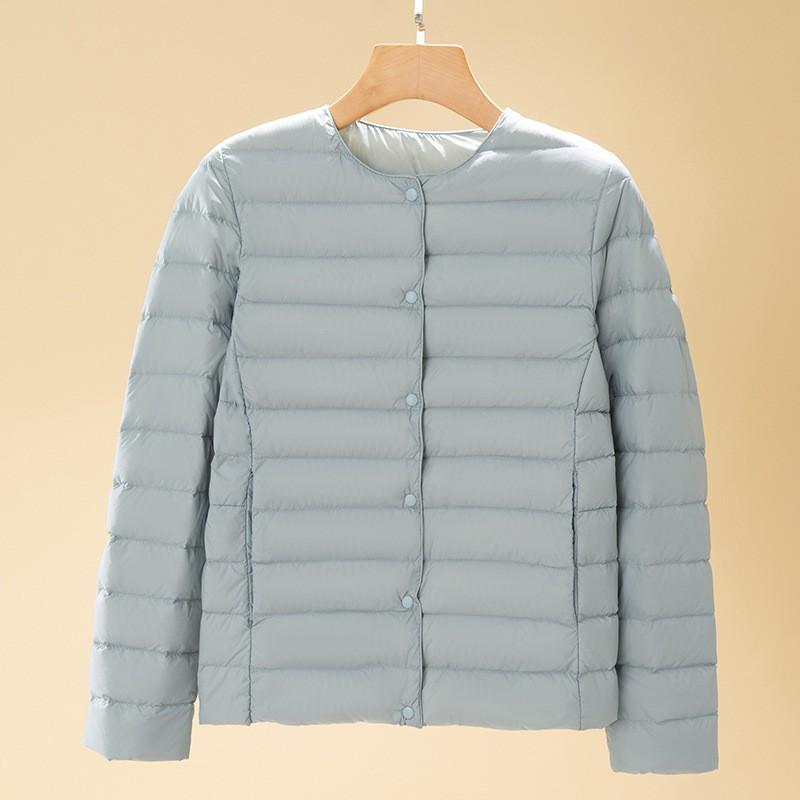 Womens Short Down Jacket V-Neck Long Sleeve Lightweight Warm Winter Coat Plus Size