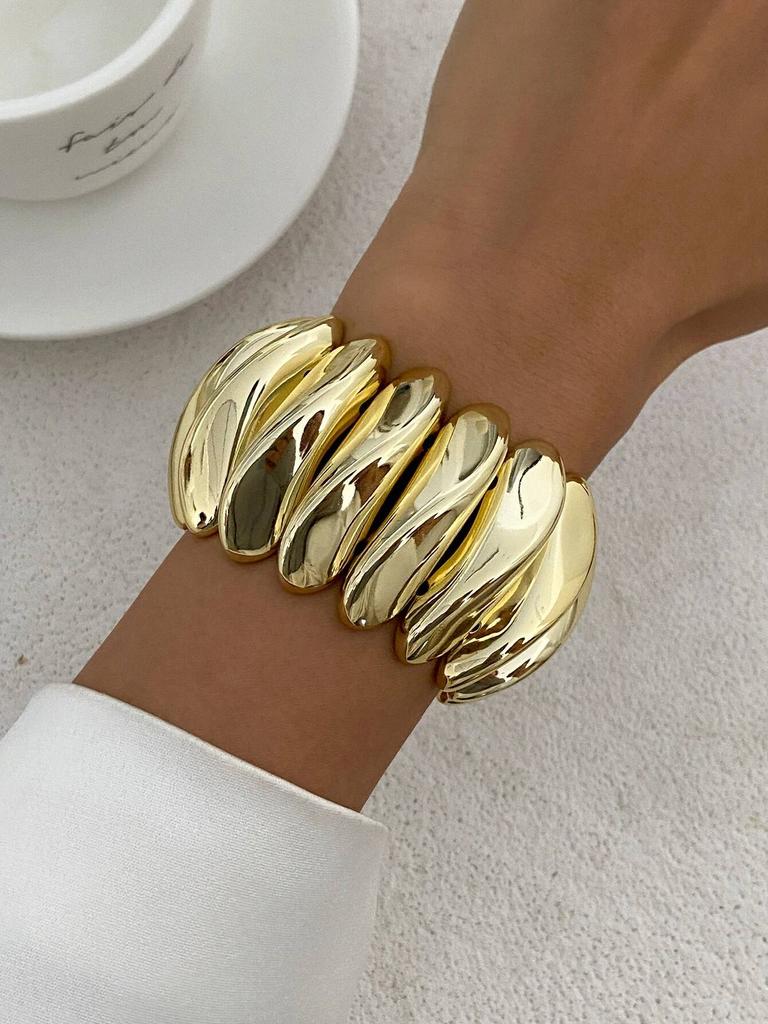 Ingemark 7 Colors Vintage Elastic Resin Plastic Bangles for Women 2025 New Trend Boho Geometric Round Bracelets Y2K Jewelry Gift
