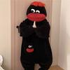 Grappige Draagbare Grote Mond Onesie Pyjama voor Kinderen, Volwassenen, Gezellige Fleece Huis Kleding, Met Capuchon Zacht Pluche Eendelig Jumpsuit