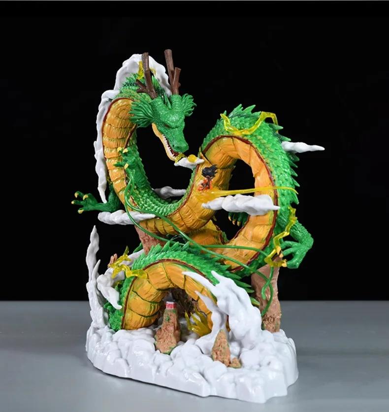 21cm Dragon Ball Animation Character Dragon-shaped Hand-made Wukong Statue Collection Model Decorative Toy Gift PVC and Round Sensory Durable Bouncy