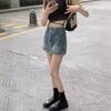 2024 Washed Retro Denim A-Line Mini Skirt: Spring & Summer Fashion