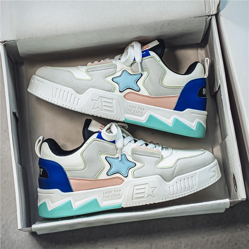 Men Casual Sneakers Outdoor Running Sport Shoes Persalized Star Design Trainers Mixes Color Platform Lace Up Sneakers For Male