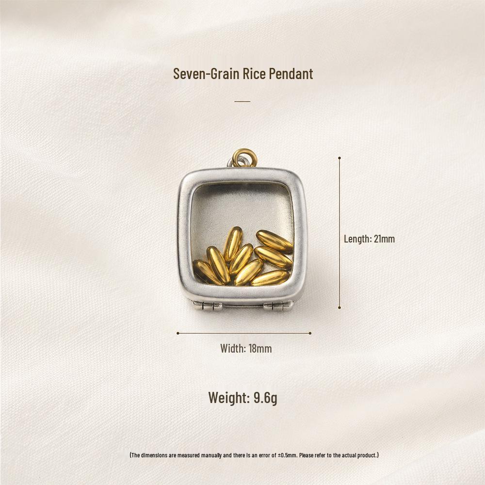 Seven Grains White Copper Cloud Pendant Necklace - Retro High-End Design for Men & Women